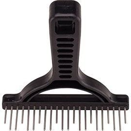 The Untangler Rakes for Grooming and Shedding -silky smooth rotating teeth to easily collect loose hair (Black, Shedding)