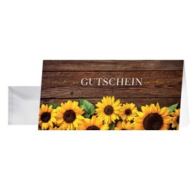 SIGEL DS101 Voucher Cards Sunflowers DIN Long Set of 10 with Envelopes Ideal for Printing
