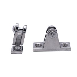 2pcs Bimini Deck Hinge Mount Angled Stainless Steel Marine Grade Boat Fitting
