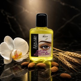 Azalash Azabache Aceite para Crecimiento de Pestañas y Cejas 15 ml Vitamina E, Almendras y Germen de Trigo Desmaquillante Natural