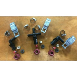 Spray Boom Repair Kit: stainless steel tips 1 1/4" sq clamps 1/2" nozzle bodies