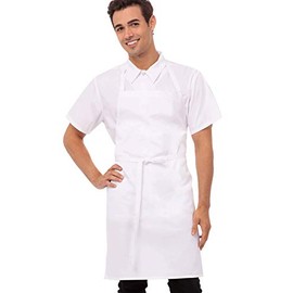 Chef Works Unisex Bib Apron, White, One Size