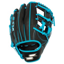 SSK Z7 Specialist Infield Baseball Glove – 11.5” - 11.75” - 12” – 12.25” – Right & Left Hand Throw (11.5" - Left Hand Throw, Black/Electric Blue - I Web)