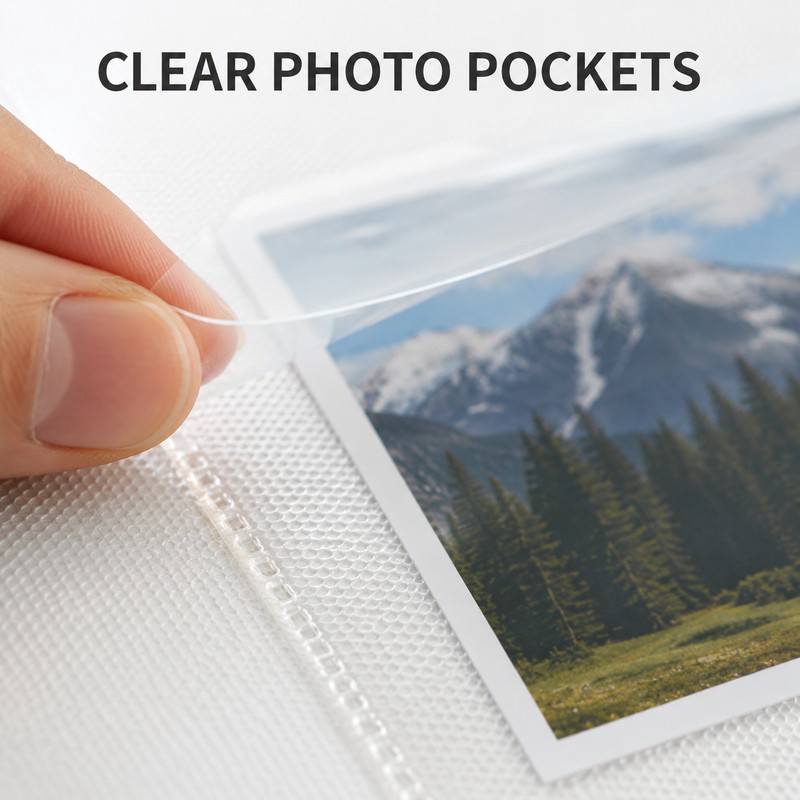 200-Pocket 6-Inch Photo Album with 50 Interleaf Sheets