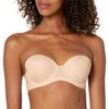Undies.com Women's Microfiber Convertible Push Up Strapless Bra, Sunkiss, 36B