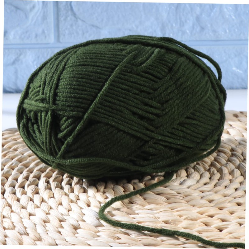 SEWACC Milk Cotton Yarn Soft Army Green Chunky Knitting Yarn