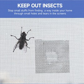 Nodirz Screen Repair Tape, 15 FT, Grey, Strong Adhesive, Screen Patch Repair Kit for Windows or Doors, Indoor, Wood