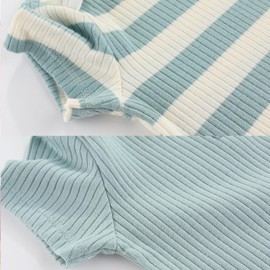 MAMIMAKA 6 Pack Baby Bodysuit Cotton Baby Boys Clothes Bule One-Piece, 9-12 Months