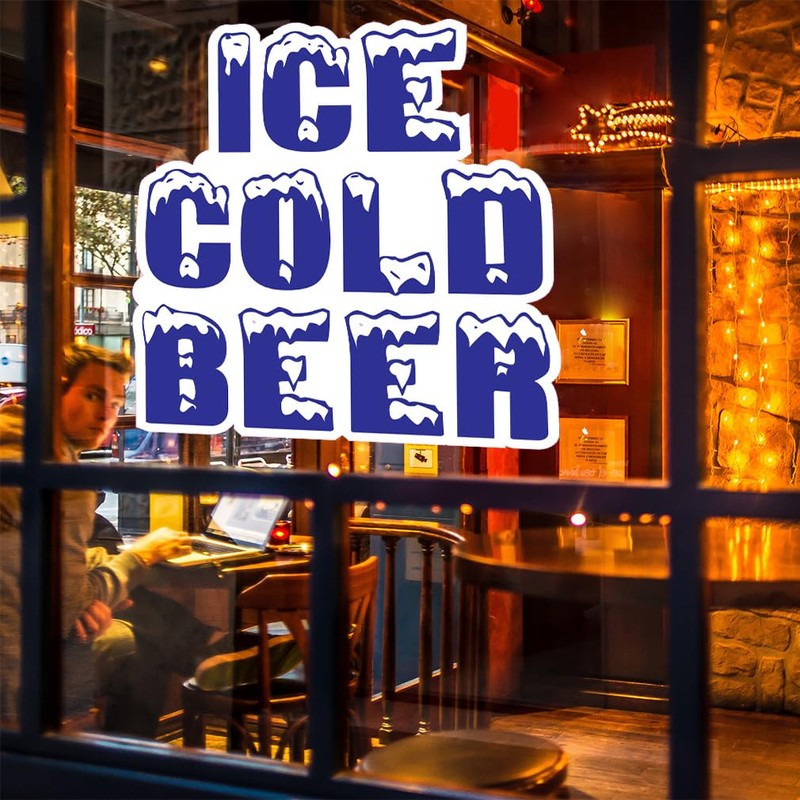Ice Cold Beer Concession Restaurant Food Truck Die-Cut Vinyl Sticker