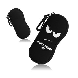 FINELYCR Stifte Mäppchen, Reißverschluss Style Mini Federmäppchen, Federmäppchen Klein mit Haken, Schwarz Mäppchen Klein, für Bleistifte, Radiergummis, Brillen