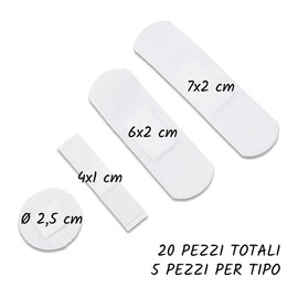 Set of 20 Plasters for Sensitive Skin Made of Micro-Perforated TNT - 4 Sizes to Fit Every Need - Super Glue with Non-Stick Gauze - Gentle and Breathable Protection for Wounds and Abrasions