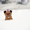 Pug Nurse Brooch Red Cross Emergency Medical Badge Puppy Doctor
