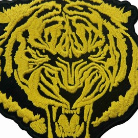 ZEGIN The Roaring Golden Tiger Embroidered Badge Patch Iron or Sew on