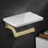 Hoimpro Brushed Gold Aluminum Toilet Paper Holder with White Natural