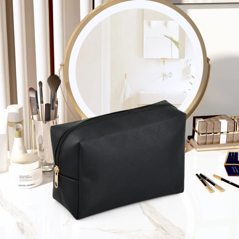 Bolsas De Cosméticos De Viaje Portátil Con Cremallera Negro