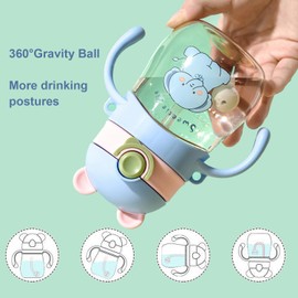 Bestele Sippy Cup Baby, Drinking Cup Children from 6 Months Leak-Proof Drinking Cup Toddler Weighted Straw with Lanyard Handles 300 ml