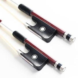 2PCS VINGOBOW Brazilwood Cello Bow 4/4 Full Size 74.5cm Ebony Frog Natural Mongolian White Horsehair Well-Balanced Sweet Tone