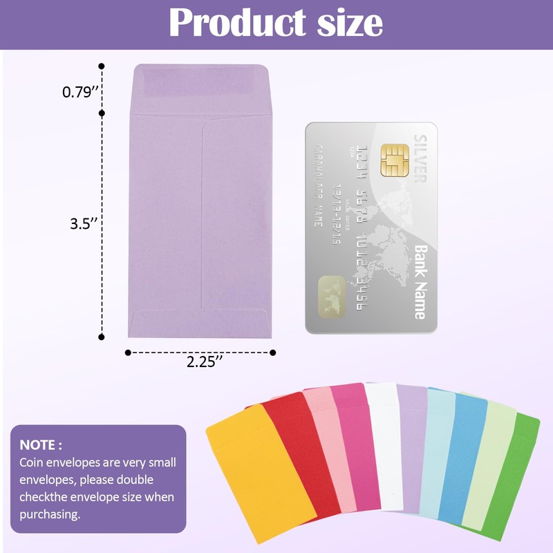 Coin Envelopes, 500 Pack Seed Envelopes & Mini Parts Small