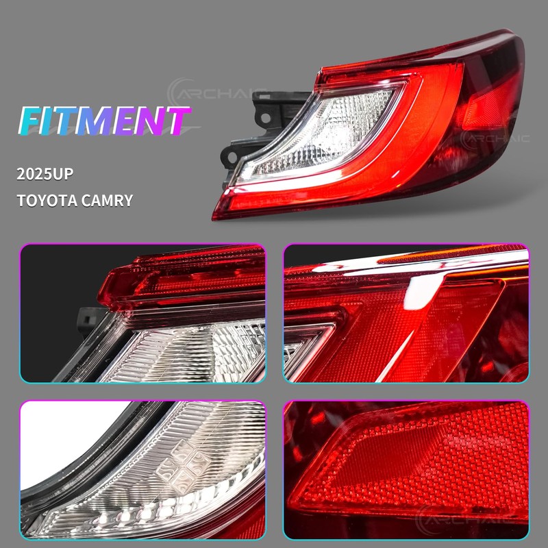 LONGDING Outer Tail Light Compatible with 2025 Toyota Camry LE