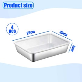 4 Pcs Stainless Steel Containers With Lids Set, Stainless Steel Food Containers With Lids, Durable Household Meal Prep Container For Meal Prep, Fridge Storage And Kitchen Organization