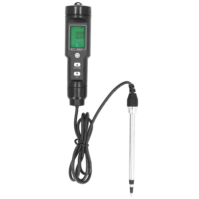Soil EC Temperature Tester with Backlight Portable Conductivity Meter Hydroponics