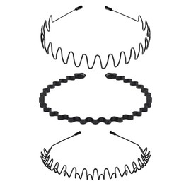 JERLITU Metal Headbands for Men and Women, Unisex Wavy Hair Bands, Adjustable Fashion Headband, for Daily Use Spring Summer Outdoor Sports Head Bands & Gifts