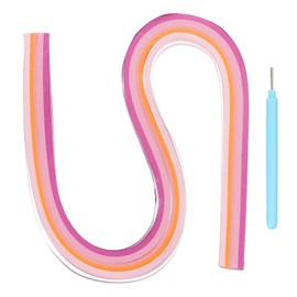 MECCANIXITY Paper Quilling Kit, 21.3 Inch 5mm Paper Quilling Strips with Blue Pen for Beginners DIY Hand Crafts Teaching Tools Flower Decoration(Pink, Pack of 120)