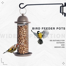 Meng Zhi AO16 Inch Black Swivel Plant Hangers Bracket Heavy Duty Iron Hanging Bracket Outdoor Plant Hanging Hook for Bird Feeder Pots Wind Chimes Etc