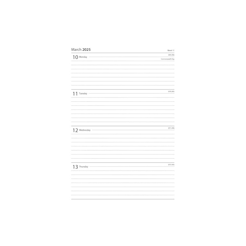 2025 Navy A4 Hardcover Diary Week to View Desk Home