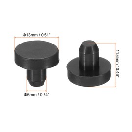 MECCANIXITY Silicone Rubber Solid Plug Soft Flexible Stoppers for 5.5-6mm Hole Black 12 Pieces
