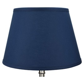 FenchelShades.com Lampshade 9" Top Diameter x 13" Bottom Diameter x 9" Slant Height with Washer (Spider) Attachment for Lamps with a Harp (Linen Navy Blue)