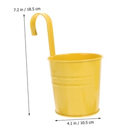 KONTONTY Set of 6 Hanging Flower Buckets Made of Pewter Railing Planters Garden Pots Balcony Planter Flower Pot for Hanging Made of Iron Planter for Wall Mount Wall Basket System Balcony Basin