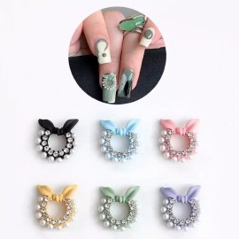 네일아트 파스텔 컬러 마카롱 진주 리본 파츠 6종 네일 겨울파츠 [KSTNP - 540] Nail Art Pastel Color Macaron Pearl Ribbon Parts 6 Types Nail Winter Parts [KSTNP - 540]