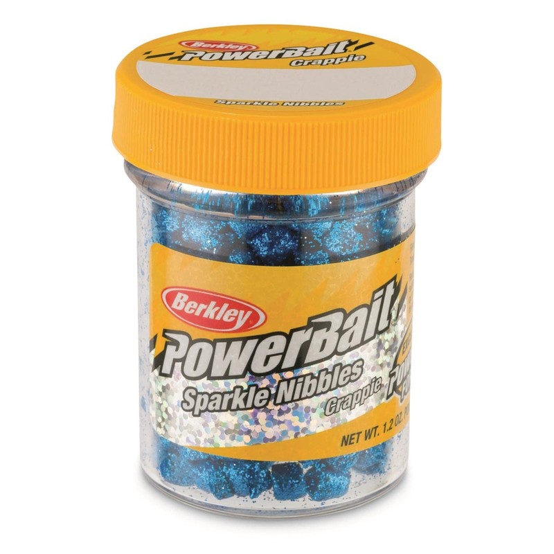 Berkley PowerBait Sparkle Crappie Nibbles , Wildfire, 1.2oz Jar, Wildfire