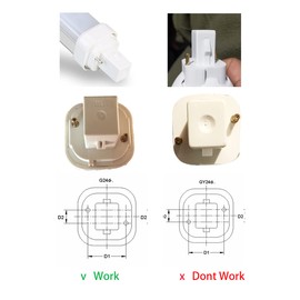 E-Simpo 12pcs G24d to E26/e27 Adapter(NOT GY24D) 2P CFL Socket Adapter 21.8mm G24 to E26/E27, GX24d to E27 Lamp Base Converter, Rohs. 2P in Cross,Need Bypass The Ballast! (12-Pack)