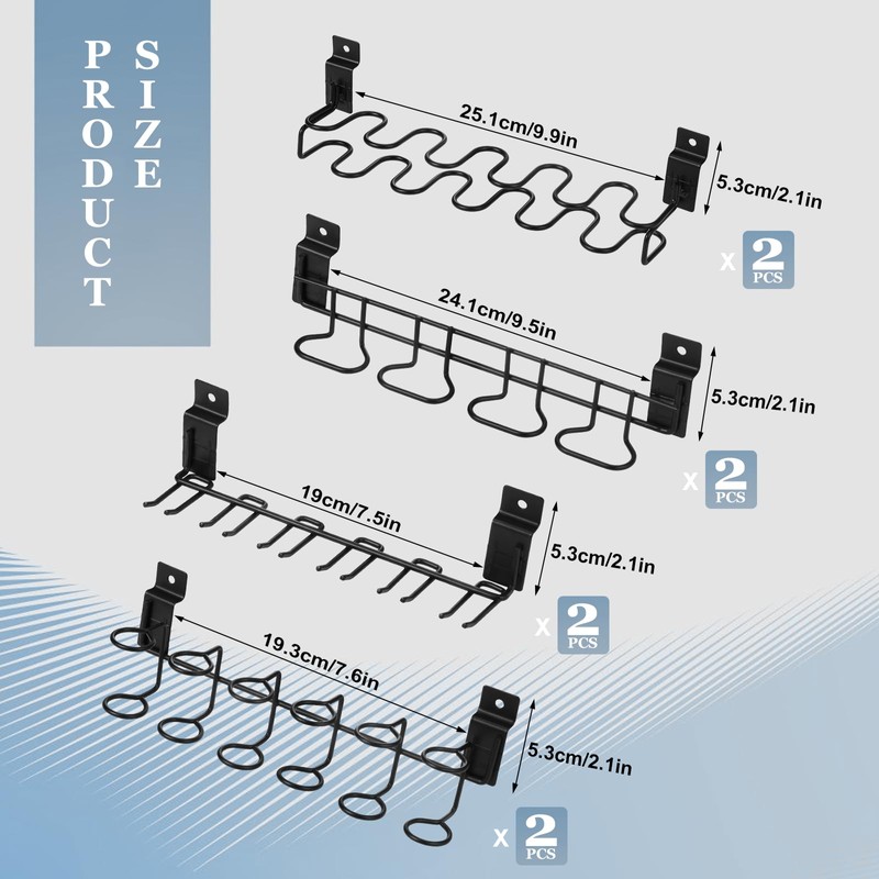 MOJIEZUO 8 Pcs Slatwall Screwdriver Holder Tool Hangers Stainless Steel
