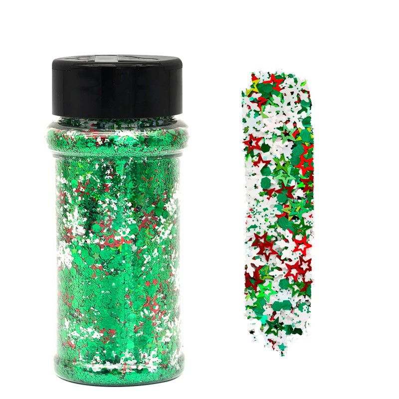 24 Colors Christmas Chunky Mix Glitter for Face Makeup Nails