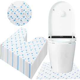 YumSur Einweg-WC-Vorleger, desodorierend, wasserdicht, U-förmig, blau, Pad für ältere Töpfchentraining, Urinenz, Badezimmer, Boden, rutschfest, 50 Stück