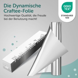 CRAFTEE - Plotter Film Textile I Plotter Vinyl Film I Flex Film Plotter Textile I Vinyl Film Plotter I Plotter Film Vinyl I Plotter Accessories - (Silver)