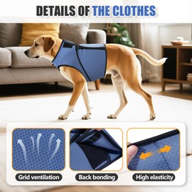 JOHNBOLIN Dog Anxiety Vest/Shirt - Breathable Calming Jacket for Thunderstorms, Fireworks & Separation Relief, Soft Pressure Pet Wrap with Mesh Design for Indoor/Outdoor Use, Travel, and Vet Visits