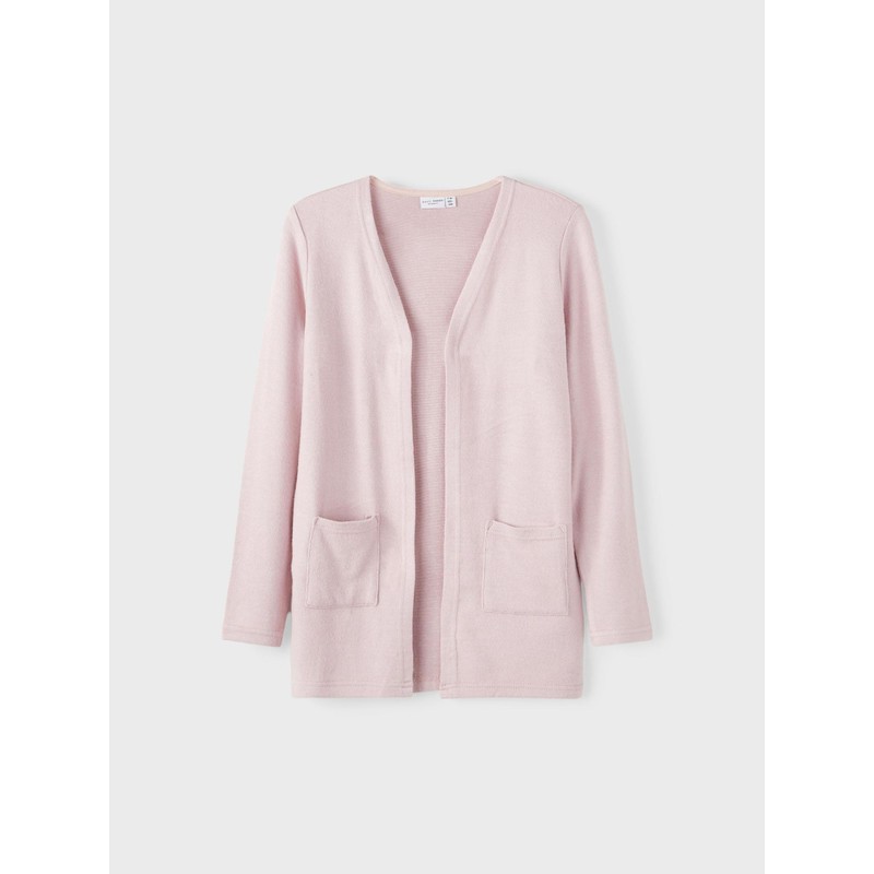 NAME IT Girl's Long Fit Cardigan, Burnished Lilac