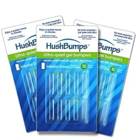 HushBumps Ultra-Quiet Bumpers for Interior Doors Doors, Clear