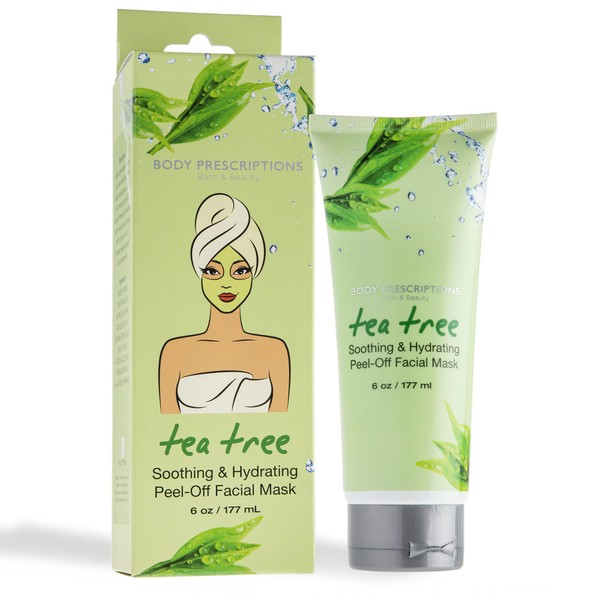 Body Prescriptions - Tea Tree Refining & Nourishing Peel-off Facial Mask, Deep Cleansing Face Mask to Remove Blackheads, Dirt, and Cleanse Pores, Exfoliating Skin Care