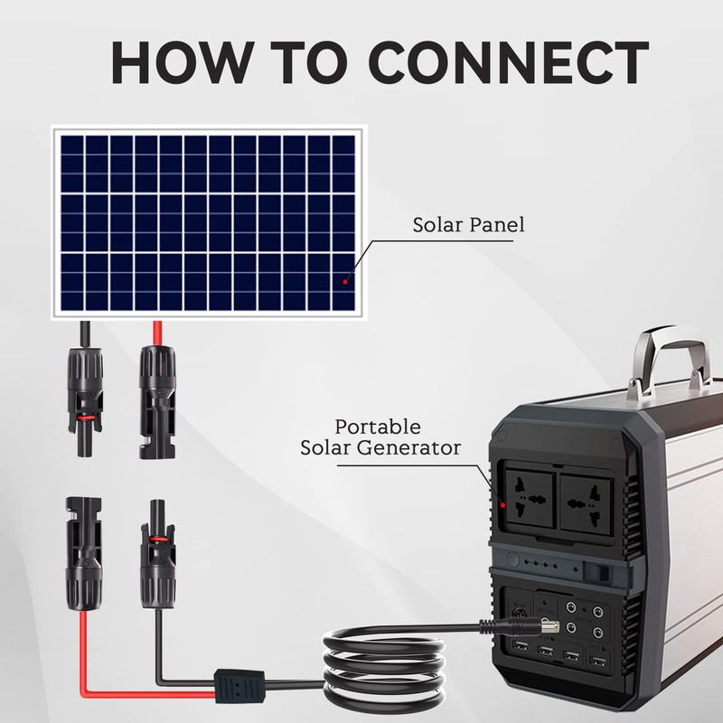 Goupchn - Conector de panel solar a CC de 8