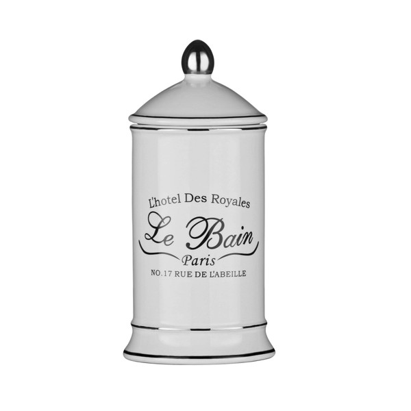 Premier Housewares Le Bain Cotton Bud Jar - White