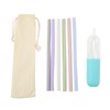 6PCS Openable Straws Silicone 9.8in Snap Washable Reusable Easy to