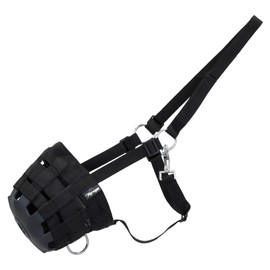 Marengos - Horse & Pony Muzzle with Eating Protection for Controlling Grass Consumption & Illness Fully Adjustable Pasture Muzzle in Black for Shetty