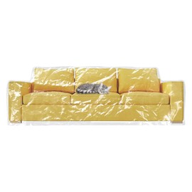 wokire Clear Thicker Couch Cover Water Proof Sofa/Heavy Duty Couch Cover-Protection Against Cat Dog Clawing, Vinyl Sofa Slipover -for Storage and Moving