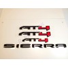 GMC 4PCS Gloss Black Red AT4 Emblem Sierra Letters Fit