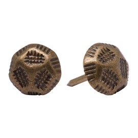 SWZHAI Upholstery Tacks for Furniture 7/16 Inch, Furniture Tacks for Upholstery Vintage Decorative Nails Metal Upholstery Nails for Wood Bronze Thumb Tacks for Furniture Sofa 11x17mm, 120Pcs